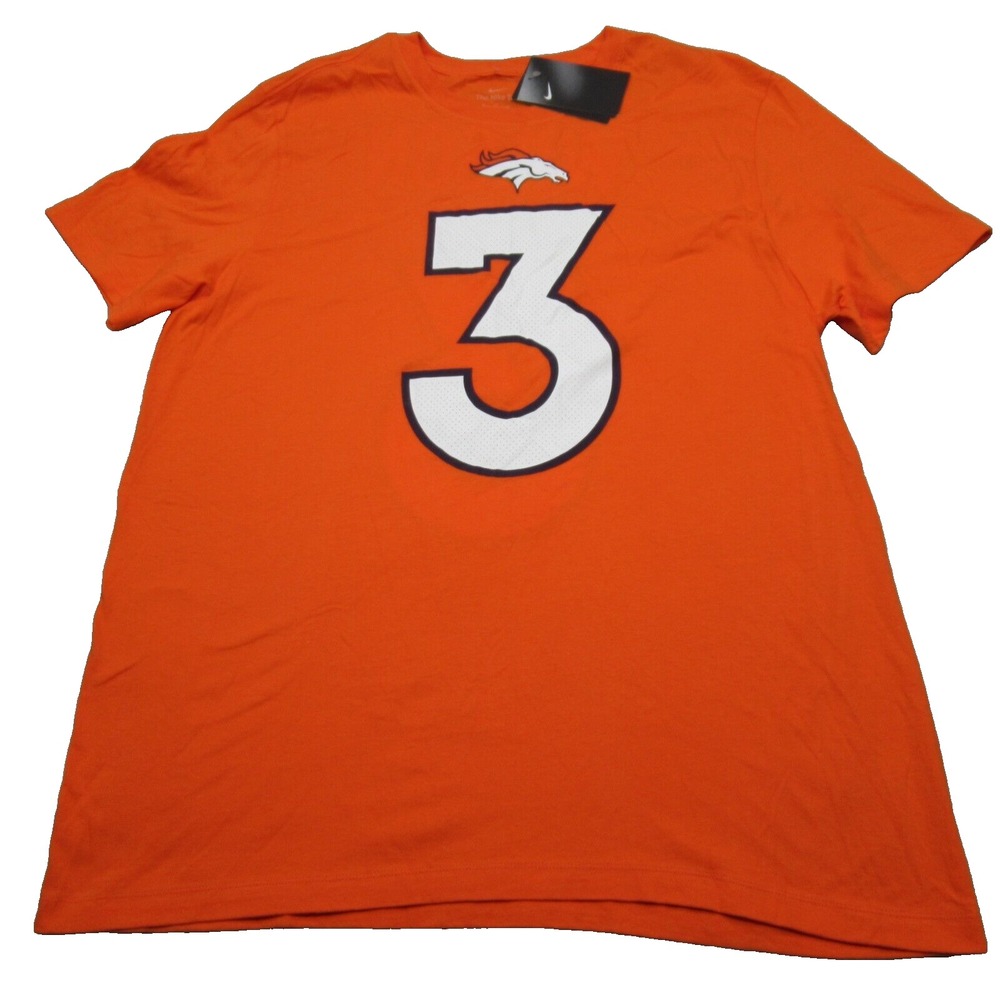 Denver Broncos Shirt Men XL NFL The Nike Tee Orange Wilson #3 Short Sleeve NWD